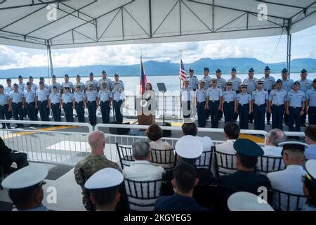 The Philippines Philippine Coast Guard Officers On Board Their Patrol