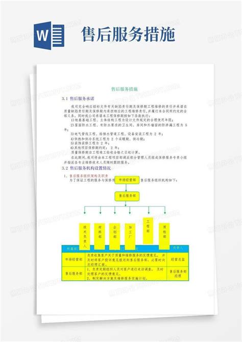 售后服务措施 Word模板下载编号qanvondp熊猫办公