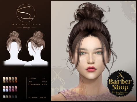 Barber Shop Cute Updo Hairstyle The Sims Catalog