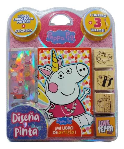 Libro Dise A Y Pinta Peppa Pig Con Sellos Y Stickers