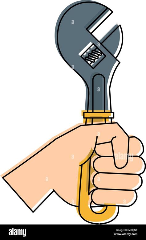 Hand Holding Wrench Stock Vector Image And Art Alamy