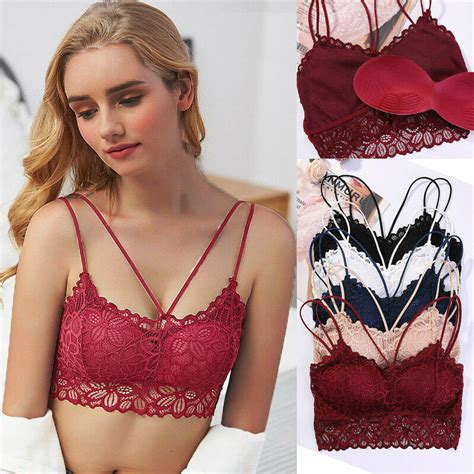 Novedad En Sujetador Bralette De Encaje Sexy Para Mujer Bikini Bohemio