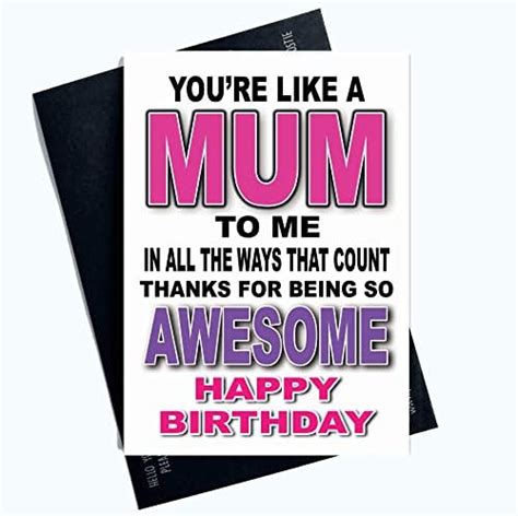 Happy Birthday Card For Step Mum Youre Like A Mum To Me Awesome Thank