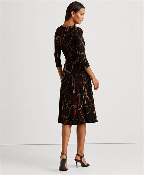 Lauren Ralph Lauren Tassel Print Surplice Jersey Dress Macys