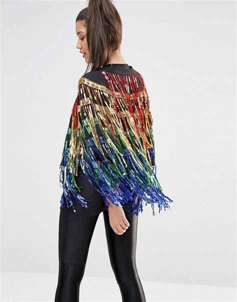 Image 2 Of Jaded London Festival Cape Jacket With Sequin Tassels Latest Fashion Clothes Latest