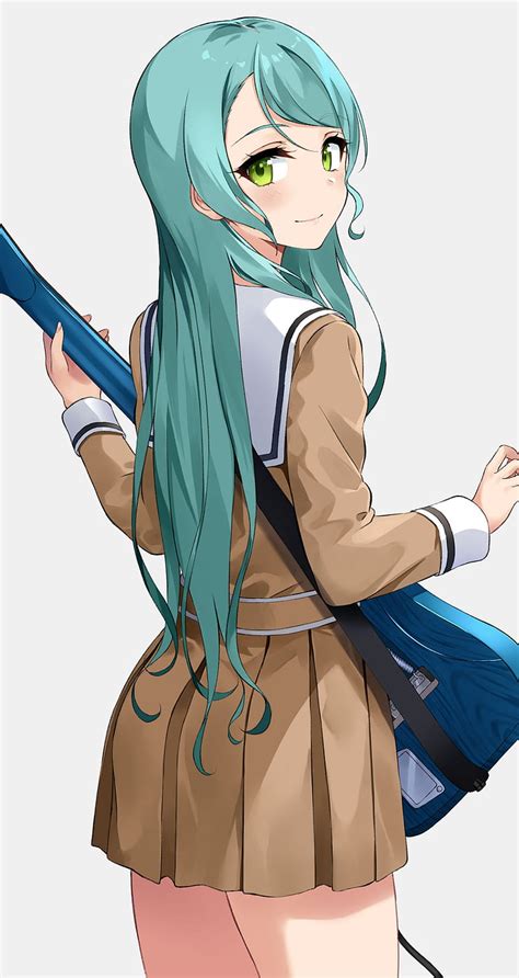 Anime Girl With Blue Hair And Green Eyes