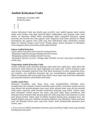 Analisis Kelayakan Usaha Pdf