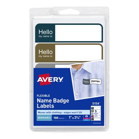 Avery Hello My Name Is Flexible Name Tags X Rectangle Labels