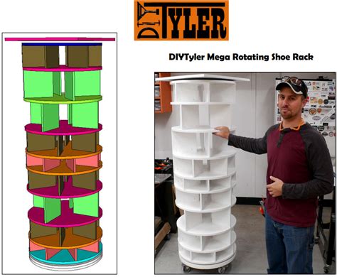 Mega Rotating Shoe Rack Plans - DIYTyler