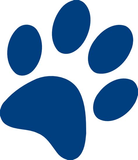 Blue Wildcat Paw Print Clip Art