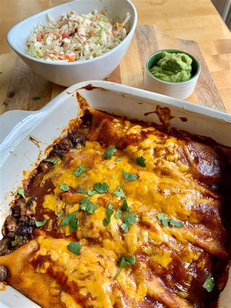 Beef And Black Bean Enchiladas Supper Sanity Recipe Bean