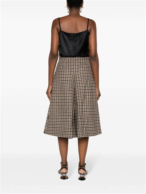 Maison Martin Margiela Pre Owned Plaid Check Panelled Midi Dress