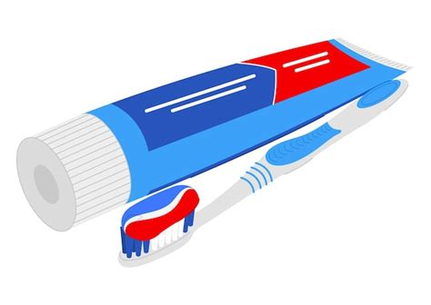 Cepillo De Dientes Y Pasta De Dientes Vector Premium