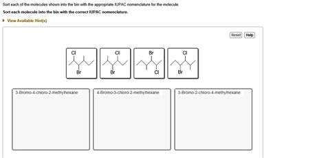 SOLVED Sort Each Of The Molecules Shown Into The Bin With The