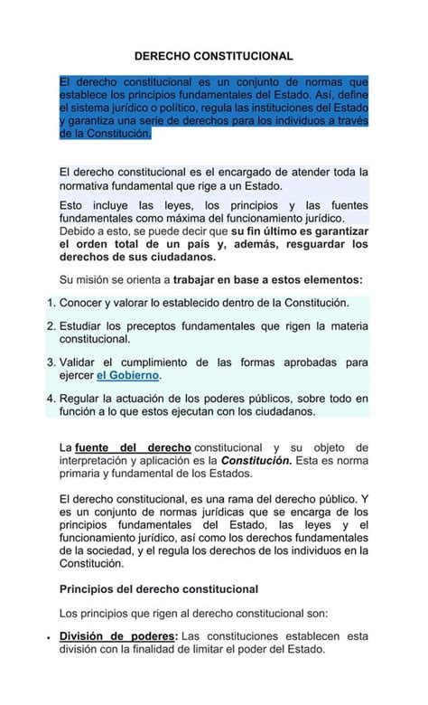 Derecho Constitucional Y Procesal Constitucional Docx