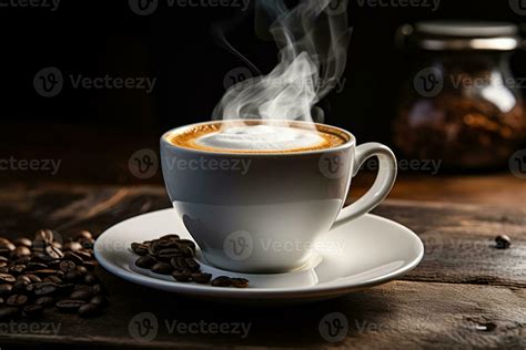 Steaming Hot Coffee In A White Cup Satisfyingly Comforting 30807473 Stock Photo At Vecteezy