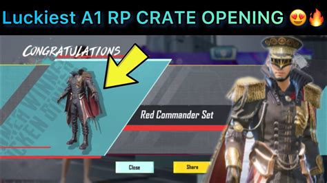 Luckiest A1 Rp Crate Opening 😍🔥 • Red Commander Set • Bgmi Pubg