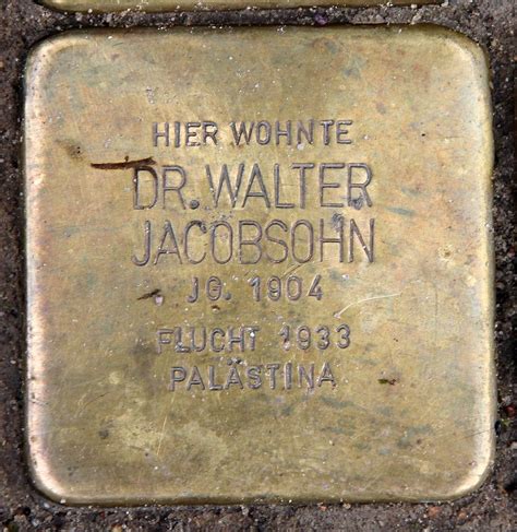 Dr Walter Jacobsohn Stolpersteine In Berlin