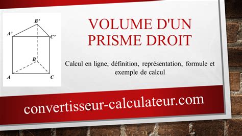 Calcul D Aire Lat Rale Et Totale D Un Prisme Droit En Ligne