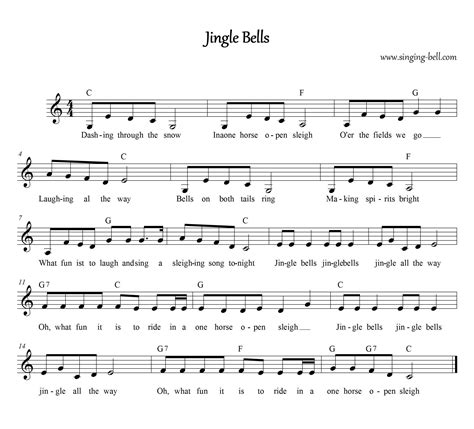 Printable Jingle Bells Piano Sheet Music Printable Word Searches