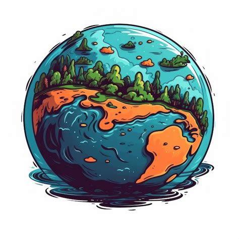 Uma Ilustra O De Desenho Animado Do Planeta Terra Foto Premium