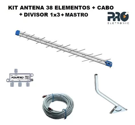 Antena Digital Elementos Proeletronic Cabo M Suporte Frete Gr Tis