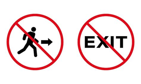 Premium Vector Forbid Person Way Escape Pictogram Emergency Red Stop