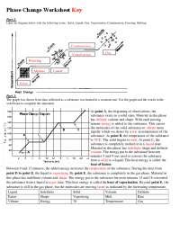 Worksheet with Answer Key on Phase Change | Exercises Chemistry ...