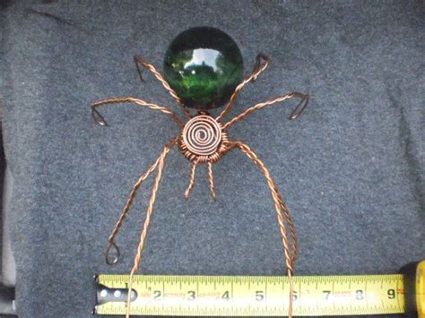 Copper Wire Spider Wood Stained Polyurethane Handmade Unique Etsy Wire Spider Staining Wood