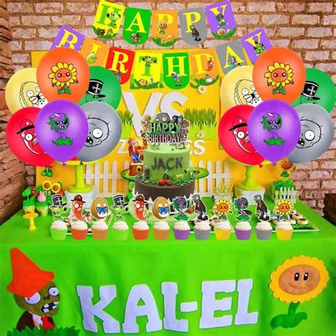 Plants Vs Zombies Birthday Party Supplies Happy Birthday Etsy