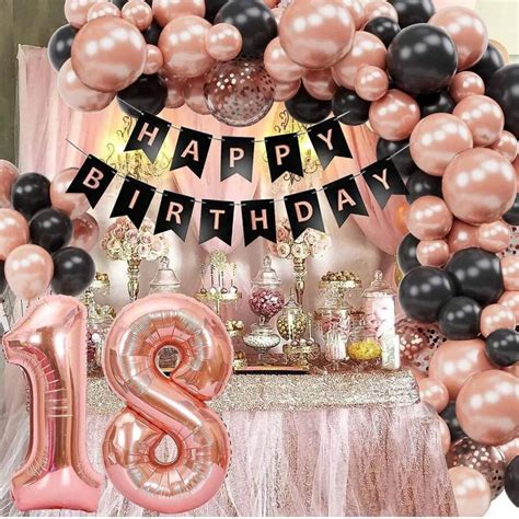 Pcs Rose Gold Th Birthday Decoration Set Adult Birthday Party