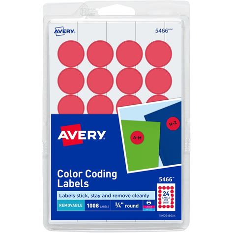 Avery® Color Coding Labels Width34 Diameter Ave05466 Ave 05466