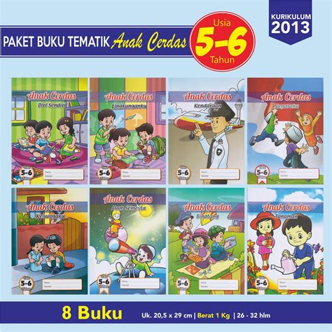 Jual Buku Tematik TK Usia 5 6 Tahun Anak Cerdas Diriku Pintar Belajar