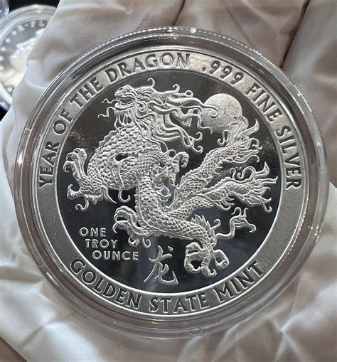 Year Of The Dragon Oz Fine Silver Bu Round In A Capsule Gsm