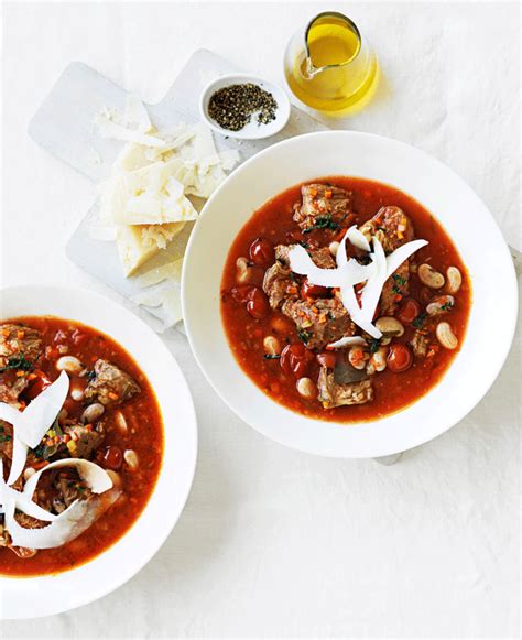 Slow-Cooked Lamb Neck, Tomato and Bortolli Bean Soup Recipe