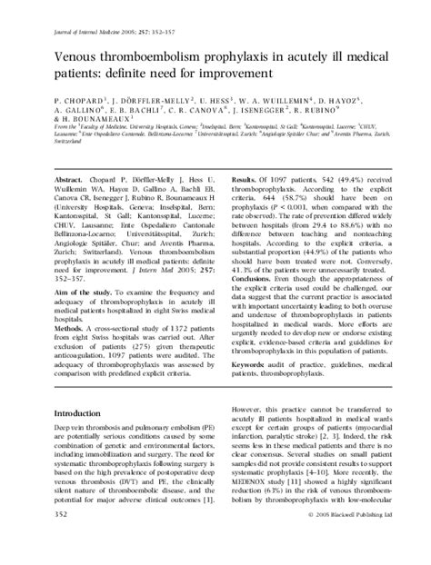 Pdf The Saudi Clinical Practice Guideline For The Prophylaxis Of Venous Thromboembolism In