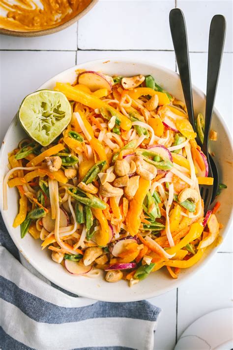 Easy Thai Inspired Noodle Salad With Peanut Sauce Cooking In My Genes