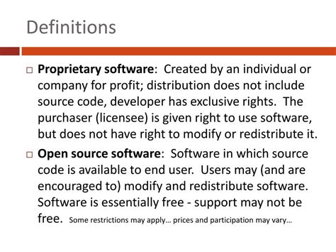 Ppt Proprietary Vs Freeopen Source Software Powerpoint Presentation