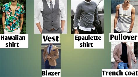 Different Types Of Mens Wear With Name And Imagename Of Mens Shirts