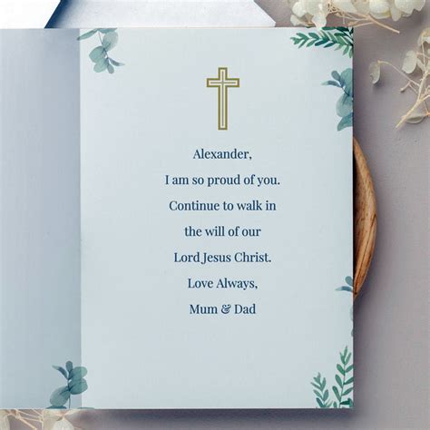 Personalised First Holy Communion Eucharist Card Born Gifted