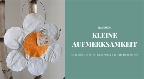 Kleine Aufmerksamkeit Basteln Packpapier Blume Mit Berraschung