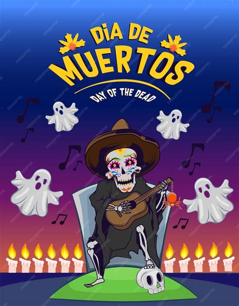 Premium Vector Dia De Muertos Day Of The Dead Invitation Template