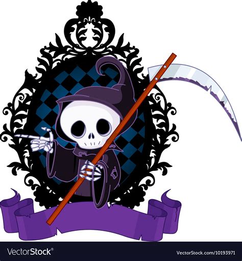 Cartoon grim reaper pointing Royalty Free Vector Image