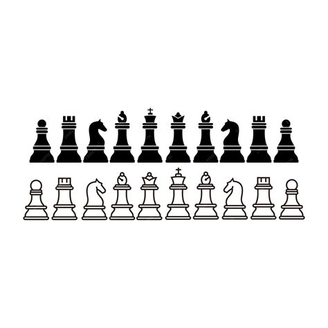 Premium Vector Chessmen Chess Pieces Set Vector Illustration Template