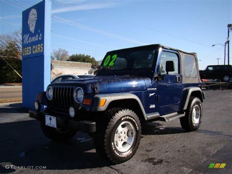 2002 Patriot Blue Pearl Jeep Wrangler Sport 4x4 77474377 Photo 4