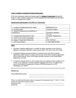 Lca Posting Notice Sample Fill Online Printable Fillable Blank