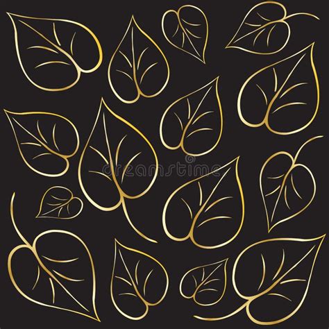 Abstract Gold Leaves Stock Vector Illustration Of Branches 70556971