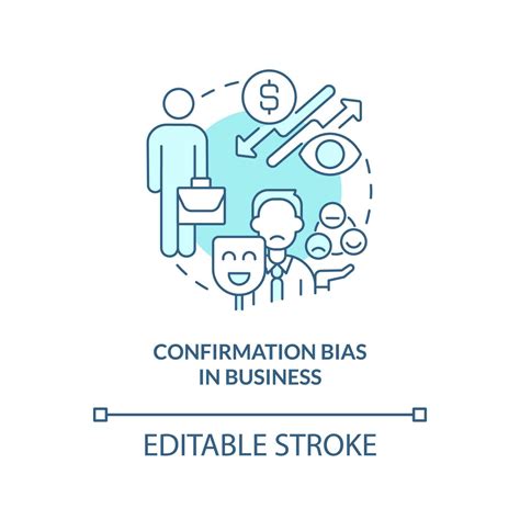 Confirmation Bias In Business Turquoise Concept Icon Unconscious