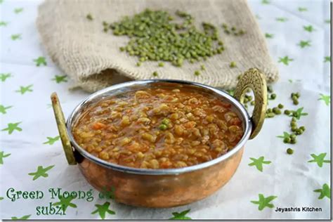 Green Moong Dal Sabzi Recipe Jeyashris Kitchen