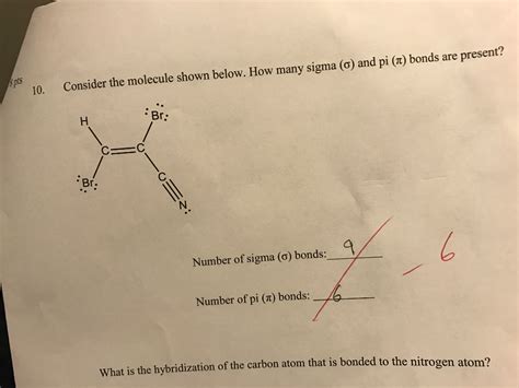 Solved Consider The Molecule Shown Below How Many Sigma Chegg